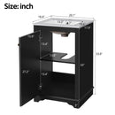 Bathroom Vanity With Sink, Freestanding Single Cabinet Set, Soft Close Door, Adjustable Shelf