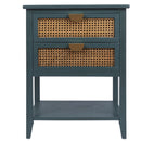 2 Drawer Side Table, Natural Rattan by HouseOfZazla