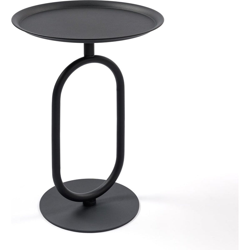 Lantern-shaped Metal End Table, Small Round Side Table, Modern Coffee Drink Cocktail Table, Small Accent Pedestal Table for Living Room Corners Small Spaces, 24'' Height