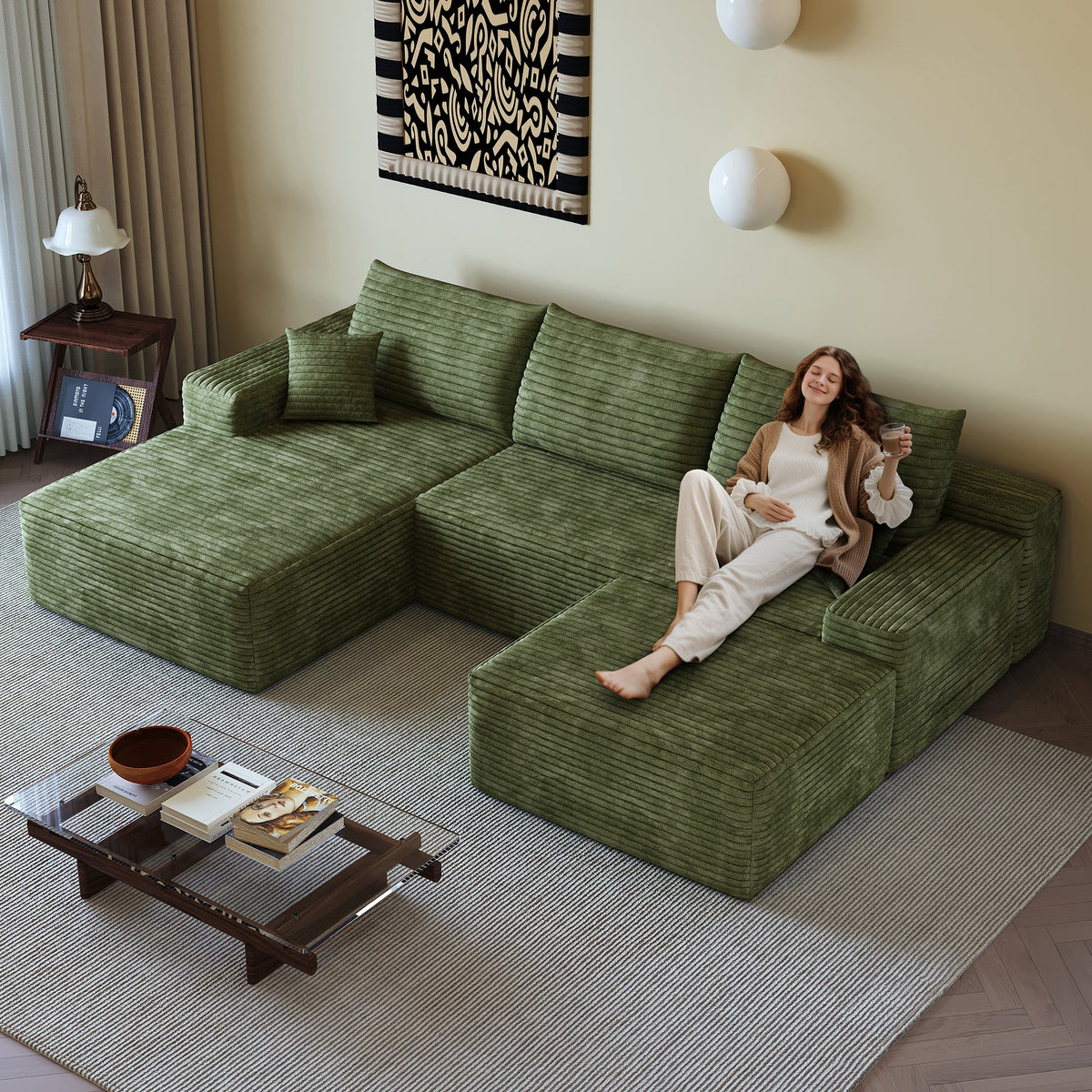 107" Cloud Sectional Sofa with Ottoman, photo 2 of 10