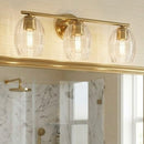 Luster - 3 Lights Vanity With Clear For Bathrooms Above Mirror Wall Lamp Satin - Clear / Gold by HouseOfZazla