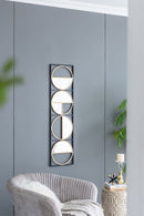 Eclectic Styling Metal Beaded Wall Mirror With Contemporary Design For Bedroom, Liveroom & Entryway