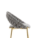 Accent Chairs Set of 2, Velvet Side Chairs with Gold Legs, Mid-Century Upholstered Dining Chairs for Living Room, Kitchen, Bedroom, Beauty Room