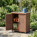 Potting Bench With Storage Cabinet And Metal Table Top For Outdoor by Unique Piece Furniture