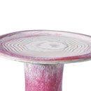 Birdbath For Patio, Garden - White / Pink by HouseOfZazla