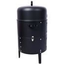 Heavy Duty Round Bbq Grill 17" Steel Charcoal Smoker For Outdoor Cooking - Black by HouseOfZazla