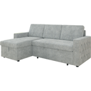 85 Inches Sofa Bed, 3 Seater Sleeper Sofa with Storage Chaise, Square Handrail With Pull and Copper nail,Chenille-Light Grey, Pull Out Couch for Living Room