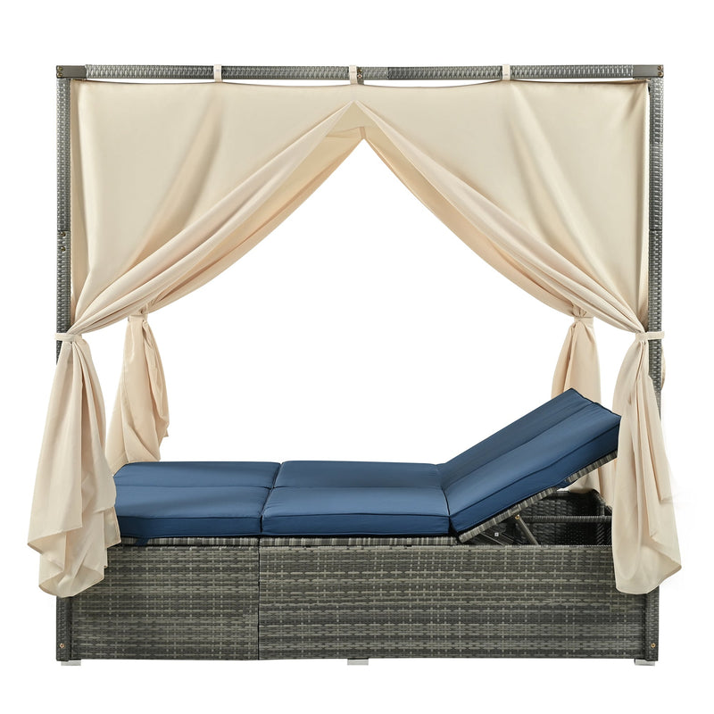 Adjustable Sun Bed With Curtain,High Comfort,With 3 Colors