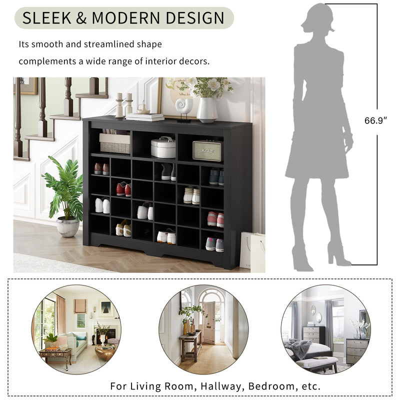 Walker Edison | Modern Entryway Shoe Cabinet & Sideboard