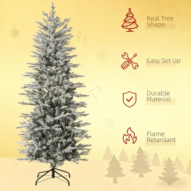 Artificial Flocked Christmas Tree with Warm Lights, photo 7 of 8