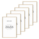 24x36 in, Set of 6, Beige Oak Frame