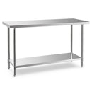 24 x 60 Inches Stainless Steel Kitchen Prep Work Table with Adjustable Undershelf by DirectDeals