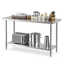 24 x 60 Inches Stainless Steel Kitchen Prep Work Table with Adjustable Undershelf by LJGDeals