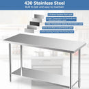 24 x 60 Inches Stainless Steel Kitchen Prep Work Table with Adjustable Undershelf by DirectDeals