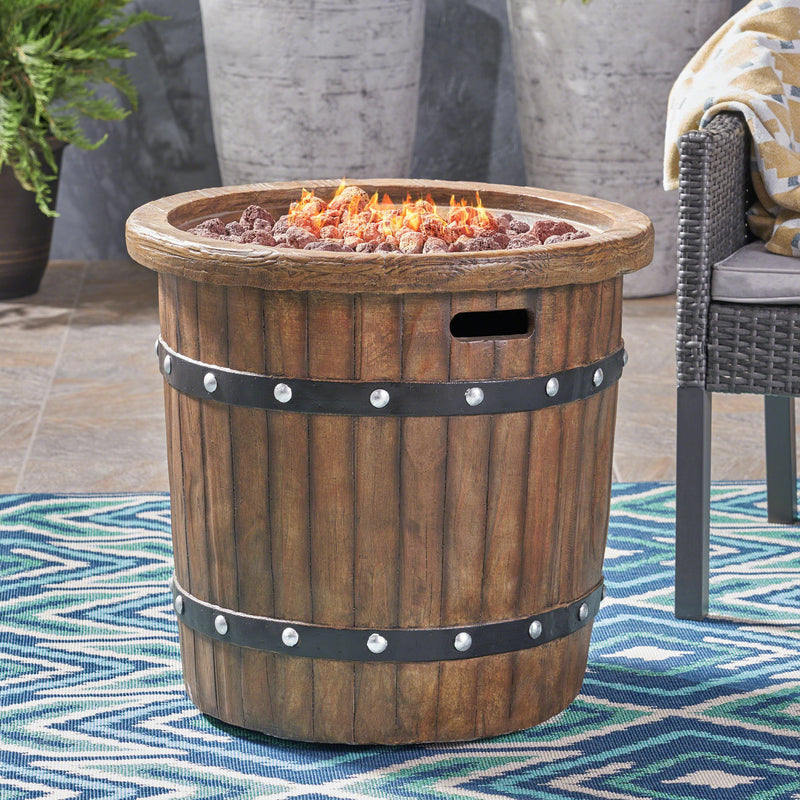 25" Round 40K BTU Liquid Propance Concrete Fire Pit (SAK88764)