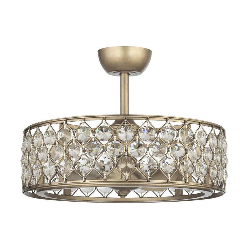 25" Modern Downrod Mount Crystal Fandelier with Lighting and Remote Control