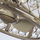 25" Modern Downrod Mount Crystal Fandelier with Lighting and Remote Control