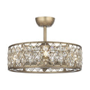 25" Modern Downrod Mount Crystal Fandelier with Lighting and Remote Control