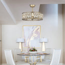 25" Modern Downrod Mount Crystal Fandelier with Lighting and Remote Control