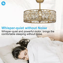 25" Modern Downrod Mount Crystal Fandelier with Lighting and Remote Control