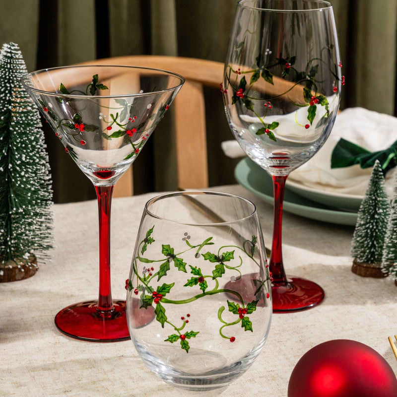 Christmas Holly Martini Glasses, photo 4 of 7
