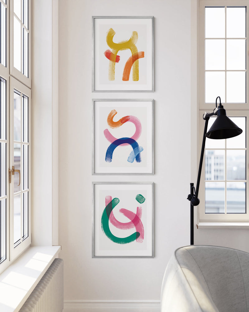 16x20 in, Set of 3, Silver Aluminum