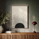 Minimal Black Sunburst Rising