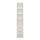 Tall Storage Cabinet With 3 Drawers For Bedroom - White by HouseOfZazla