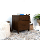 Lionel - Nightstand 3 Drawer Bed Side Table - Brown by HouseOfZazla