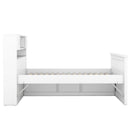 Captain Platform Bed Frame With Storage Bookcases, Shelves, And 4 Drawers by HouseOfZazla
