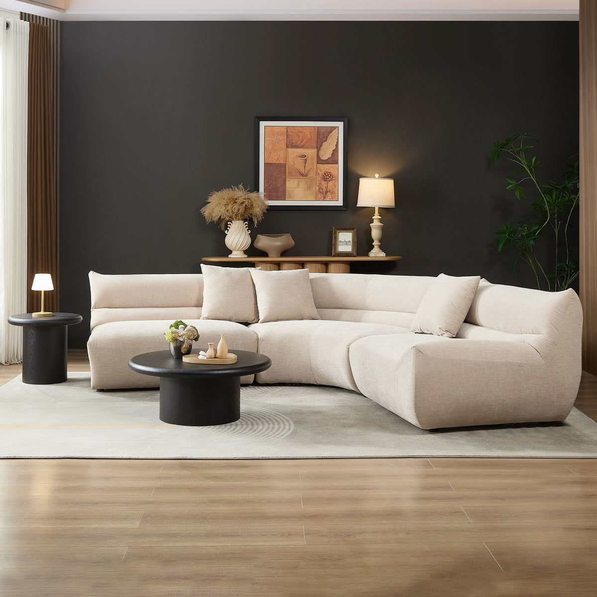 Modular Curved Sectional Sofa, 3-Piece Free-Form Configuration, photo 7 of 10