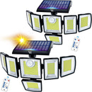 250W Solar Lights Outdoor Waterproof Flood Security Motion Sensor - 496 LEDs 3000 Lumens 360° Illumination- 2Pack