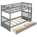 Bunk Bed With Ladders And 2 Storage Drawers by Unique Piece Furniture