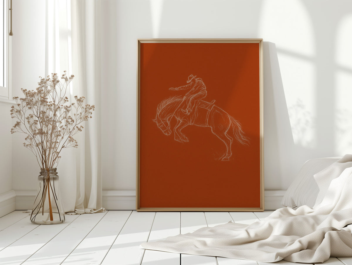 Minimalist Bronco Rider Sketch, photo 14 of 19
