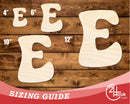 Unfinished Wood Groovy E Font Shape | DIY Craft Cutout | up to 46" DIY