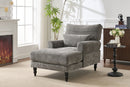 Modern Grey Upholstered Chaise Lounge Sofa Recliner by HouseOfZazla