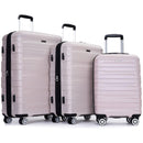 3 Piece Luggage Sets PC Lightweight & Durable Expandable Suitcase with Two Hooks, Double Spinner Wheels, TSA Lock, (21/25/29) Sand