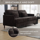 Mid Century Modern Fabric Loveseat Sofa, 2 Seat Upholstered Couch