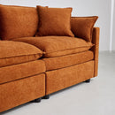 Modular L-Shaped Sectional Sofa with Ottoman, Chenille Fabric Sofa Couch, Comfy Upholstered Furniture for Living Room, Apartment, Studio, Office