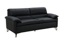 Eilene - Top Grain Leather Loveseat - Black by HouseOfZazla