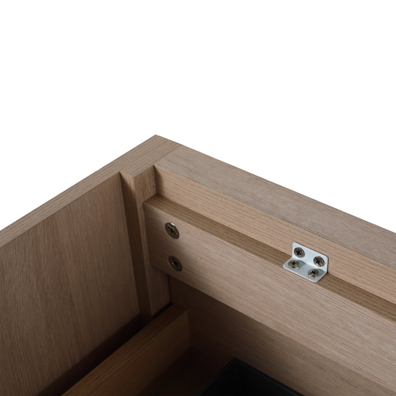 24" Bathroom Vanity, With Black Ceramic Sink And 2 Soft Close Drawers (BLO-G-BL9060BK)W1286S