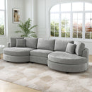 Modern 3 Seater Upholstered Sofa With Curved Design by HouseOfZazla