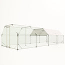 9.94 ft. x 25.68 ft. Galvanized Large Metal Walk in Chicken Coop Cage Farm Poultry Run Hutch Hen House