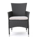 Dimensional Outdoor Dining Chair With Cushion Seat And Iron Frame (Set of 2)