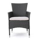 Dimensional Outdoor Dining Chair With Cushion Seat And Iron Frame (Set of 2) by HouseOfZazla