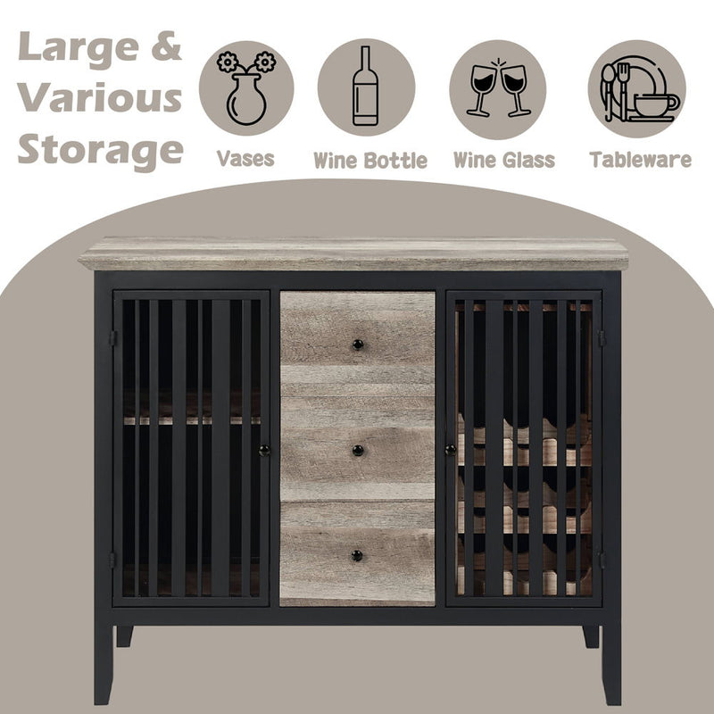 Zudora - Server - Antique Oak & Sandy Black, photo 3 of 6