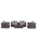 Wicker Seating Group Set With Table And Cushions by Unique Piece Furniture