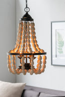 Large Beaded 4-Light Chandelier