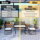 Acacia Wood Interlocking Deck Tiles Checker Pattern For Outdoor Flooring