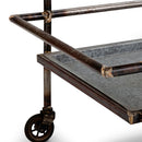 Percy Galvanized Metal Bar Cart - Gray by Unique Piece Furniture